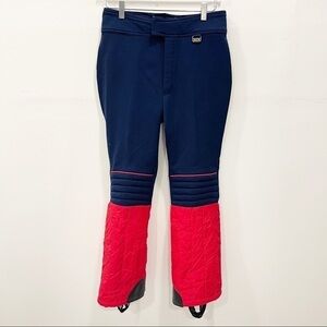 Mr.D Vintage Ski Pants Made in Hong Kong Red Blue Size 32 Wool Blend Snow Winter